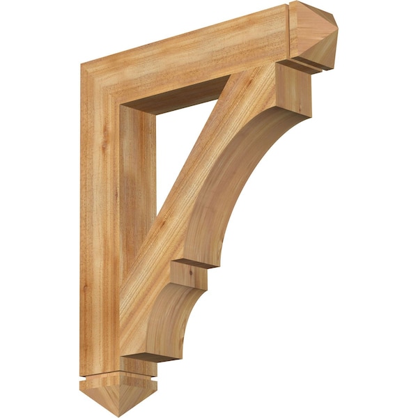 Ekena Millwork Balboa Arts & Crafts Rough Sawn Bracket, Western Red Cedar, 6"W x 34"D x 40"H BKT06X34X40BOA03RWR - main